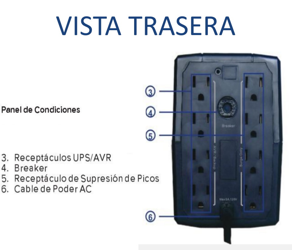 CDP R-UPR1008 - UPS Interactivo de 1000 VA y 500W, con 8 terminales de salida: 4 con respaldo y 4 con supresión de picos. - Image 3