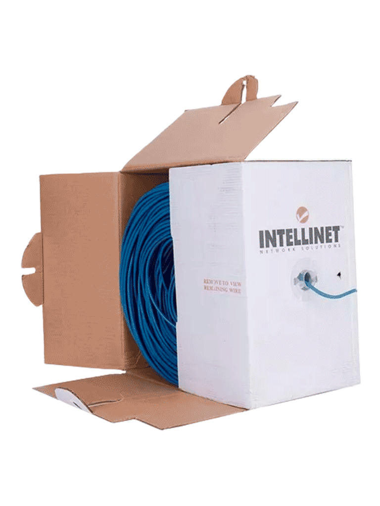 INTELLINET 705059 Bobina de Cable UTP Cat6, Sólida, 100% cobre Cable UTP, Filamento sólido, 23 AWG, 100% cobre, clasificación CM, 305 m, Azul - Image 3