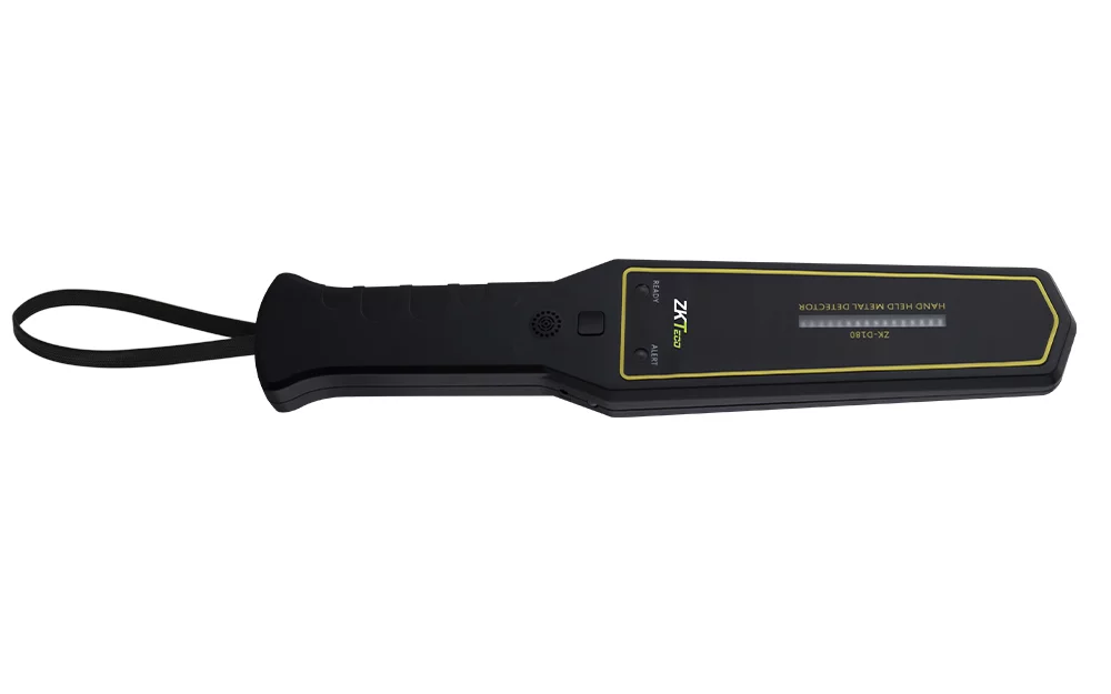 ZKTECO D180 - Detector de metales portátil con alta sensibilidad, indicador visual, alarmas sonora y vibración. Su batería recargable de 9VDC proporciona hasta 40 horas de uso continuo, ideal para aplicaciones de seguridad eficientes y prolongadas. - Image 5