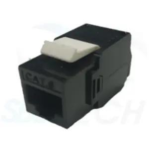 SBE TECH SBE-JACKC6-BK- Modulo jack keystone RJ45 / 8 Hilos / CAT 6 / Compatible con calibres AWG 22-26 / Color Negro