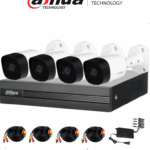 DAHUA KITXVR1B04H-I+4B2A51 -Kit de 4 Ch de 5 MP/ DVR Cooper-I WizSense/Con IA/ H.265+/4 Camaras B2A51 Metalicas/4 Ch + 1 IP o Hasta 5 Ch IP/ 4 Ch SMD Plus/Busqueda de Humanos y Vehiculos/Accesorios Incluidos