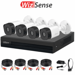 DAHUA KITXVR1B04-I1MP-2.8 - Kit de 4 canales con cámaras B1A11 de 1 MP, lente de 2.8mm y ángulo de visión 93°. Soporta 4 canales más 1 IP o hasta 5 canales IP, tecnología SMD Plus, búsqueda de humanos y vehículos