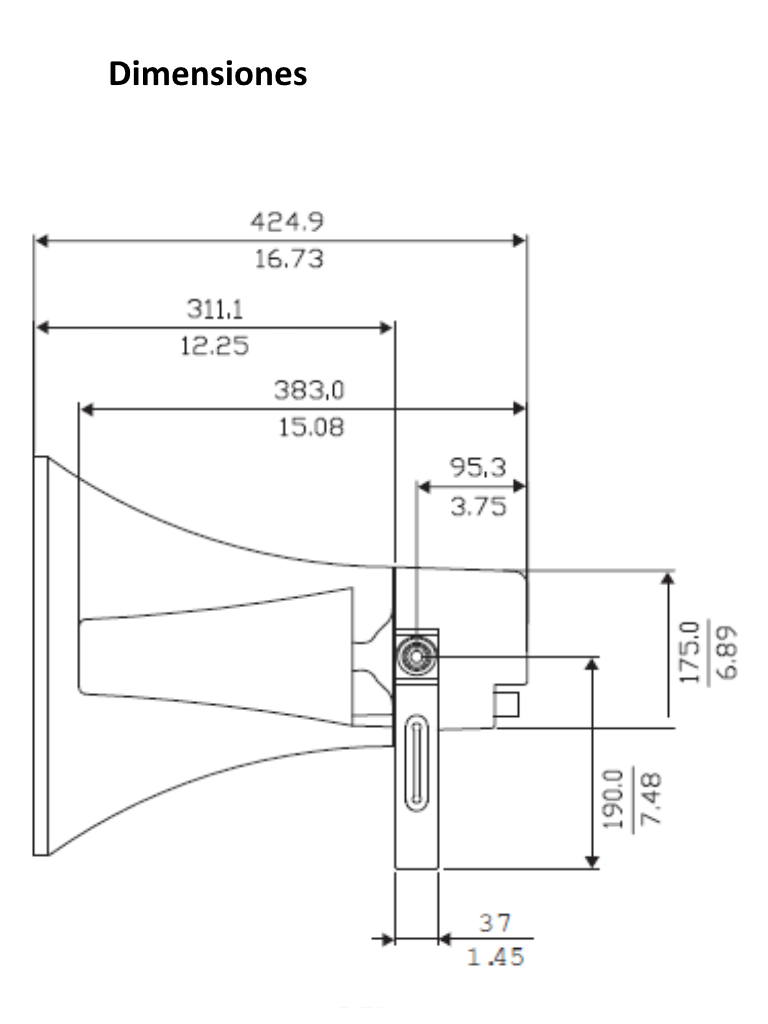BOSCH M_LBC348200US - Altavoz Tipo Trompeta 25W / 14" / 100V / IP65 - Image 3