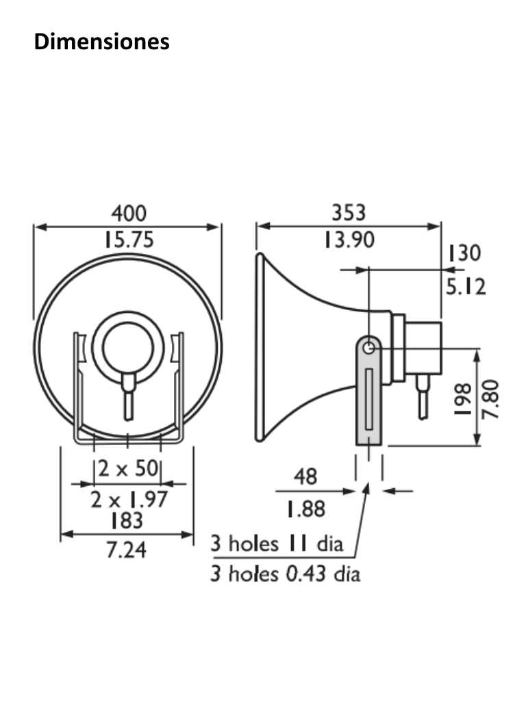BOSCH M_LBC349312US - Altavoz Tipo Trompeta 30W / 16" / 100V / IP65 - Image 2