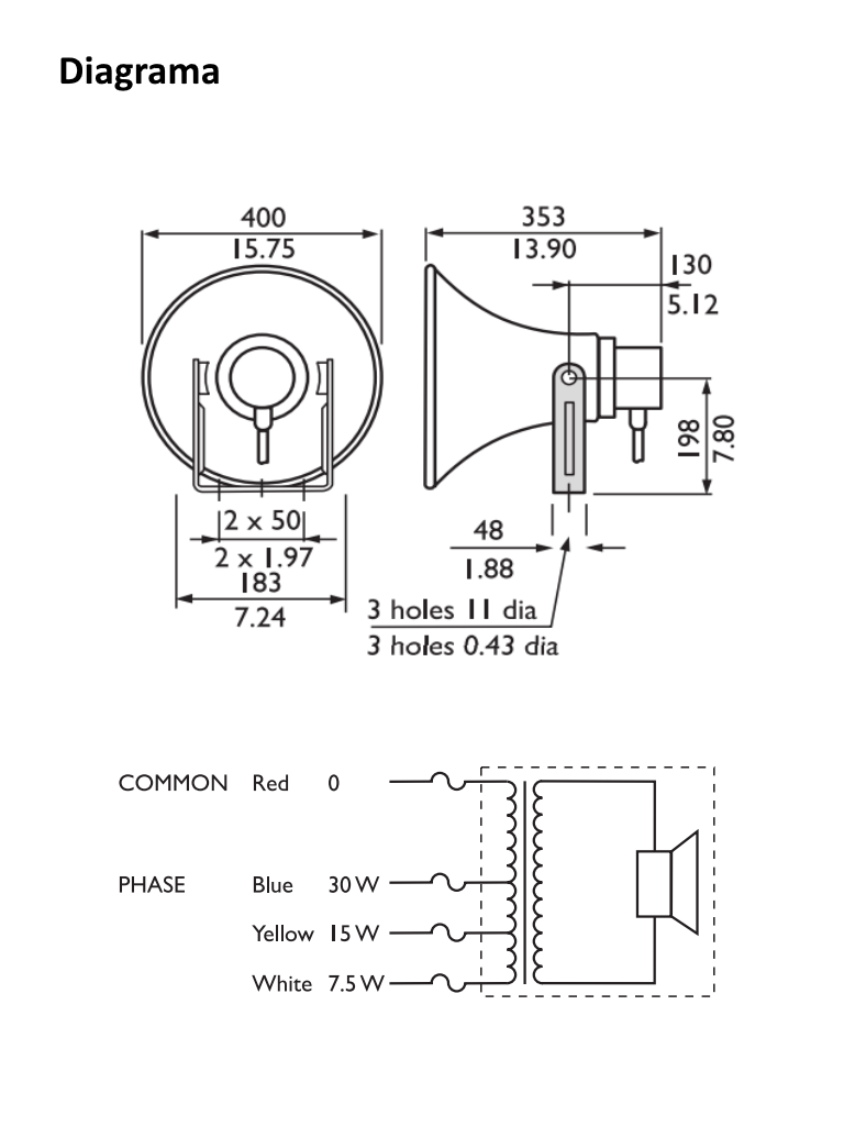 BOSCH M_LBC349312US - Altavoz Tipo Trompeta 30W / 16" / 100V / IP65 - Image 3