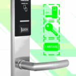 ZKTECO LH3000R - Cerradura Derecha para Hotel con Tecnología Mifare 13.56 MHz, Compatible con Puertas de 40 a 55 mm de Grosor, 2 Pestillos de Seguridad, Fabricada en Acero Inoxidable, Capacidad de Registro de 224 Eventos