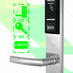 ZKTECO LH3000L - Cerradura Izquierda para Hotel con Tecnología Mifare 13.56 MHz, Compatible con Puertas de 40 a 55 mm de Grosor, 2 Pestillos de Seguridad, Fabricada en Acero Inoxidable, Capacidad de Registro de 224 Eventos