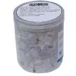 TCE LN-NET-RJCAT5E-30u - Bote con 100 Plugs RJ45 Cat5e, Sin Blindaje, Chapado en Oro 30 Micras, Conector Modular para Redes Ethernet y Cableado Estructurado