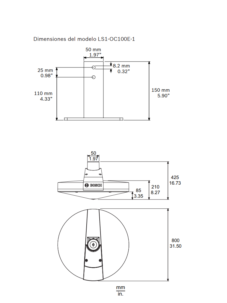 BOSCH M_LS1OC100E1 - Altavoz HEM IDIRECCIONAL de 100 / Montaje suspendido para grandes areas - Image 2