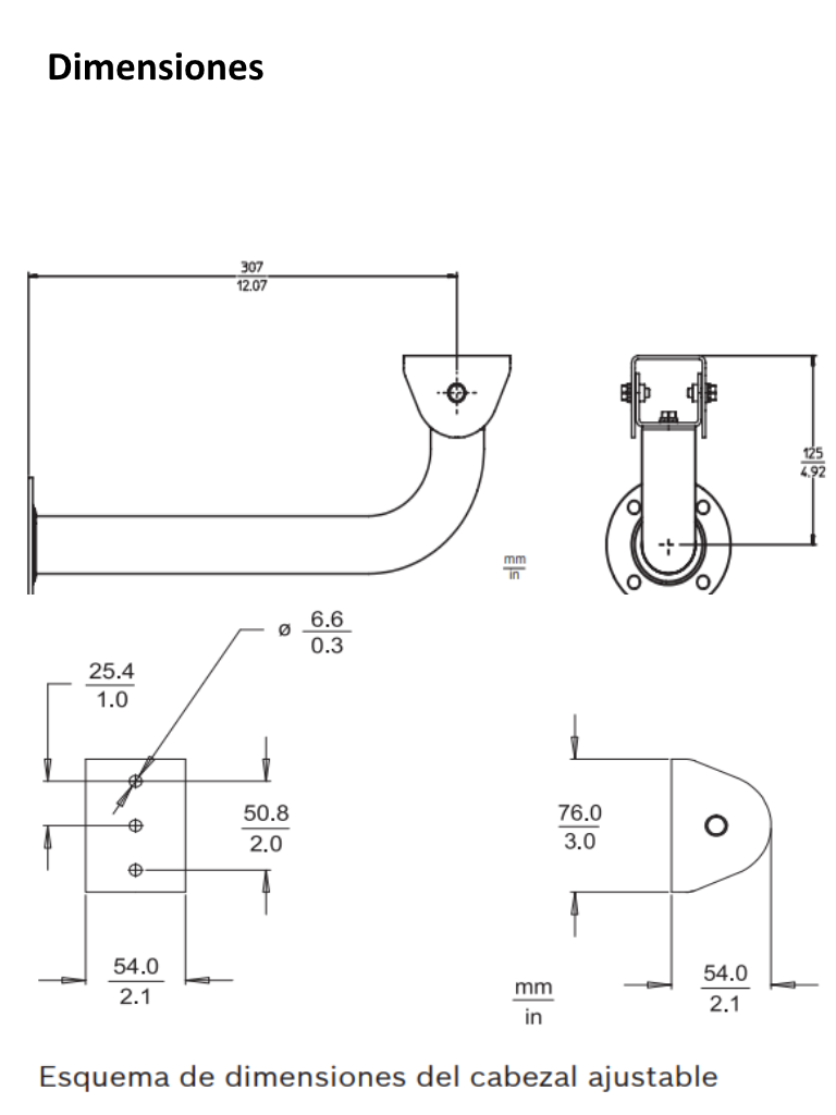 BOSCH V_LTC921200 - Brazo para montaje en pared / Interior y exterior / Compatible con series LTC 938X y LTC 948X - Image 2