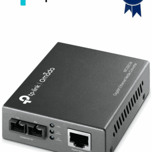 TP-LINK MC200CM - Convertidor de Fibra Óptica Multimodo con 1 puerto RJ45 10/100/1000 Mbps y puerto de fibra óptica SC 1000 Mbps. Alcance de hasta 550 metros. Plug and play.