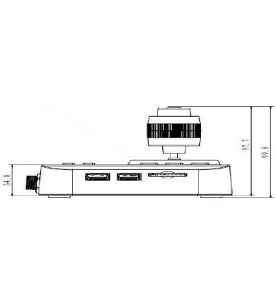 DAHUA MKB1100- Teclado y Joystick Especial para MDVR y MNVR. Control PTZ móvil, conexión USB, 22 botones programables, joystick de 3 ejes, alimentación 5VDC. Diseño compacto y funcional, ideal para el manejo remoto de sistemas de videovigilancia. - Image 2