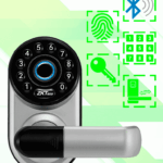 ZKTECO ML300 - Cerradura Inteligente con Teclado y Verificación de Huella, Conectividad Bluetooth, Capacidad para 100 Usuarios, Compatible con la App Zsmart