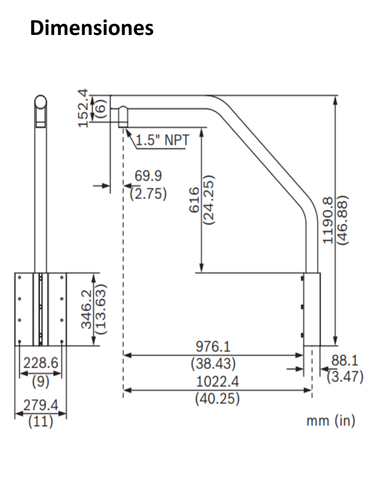 BOSCH V_NDAURMT - Soporte parapeto colgante / Compatible PTZ - Image 8