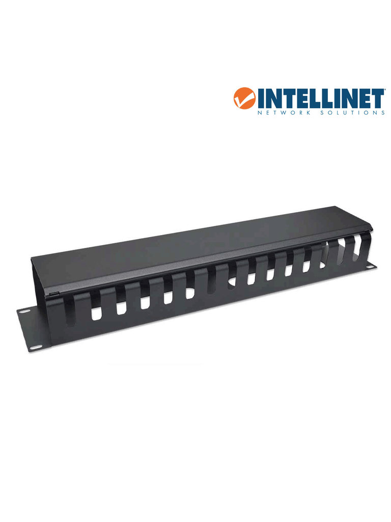INTELLINET 716062 Organizador Horizontal de Cables, 19" Organizador de Cable para Montaje en Rack de 19", 2U, con Cubierta, Negro - Image 5