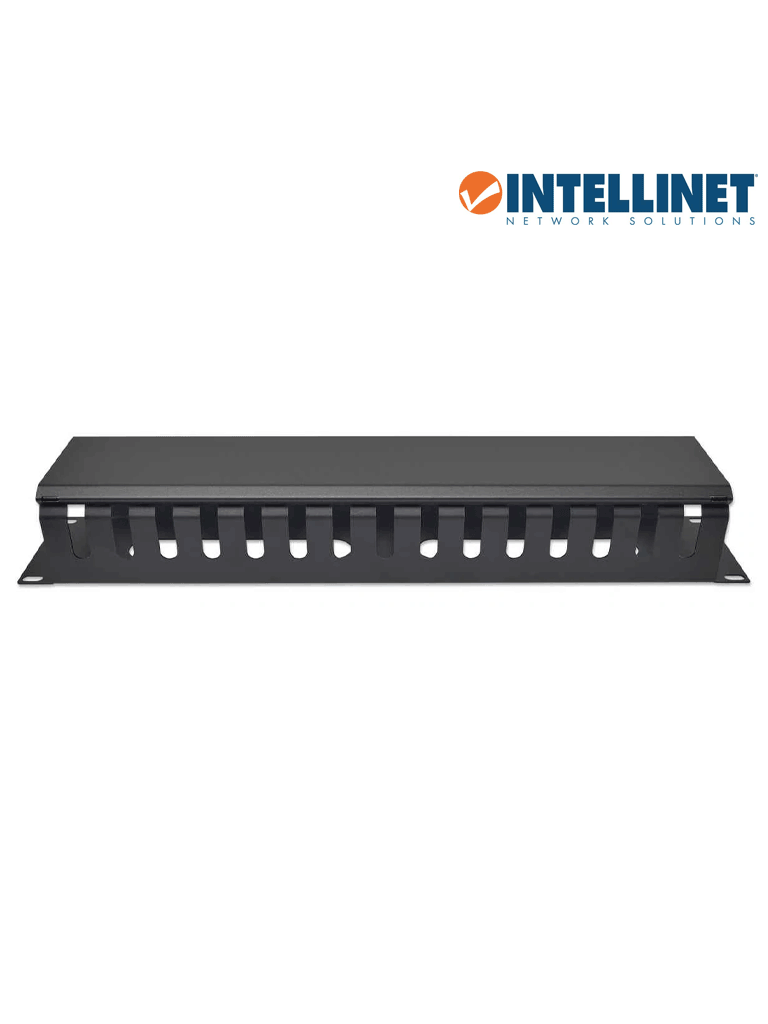 INTELLINET 716062 Organizador Horizontal de Cables, 19" Organizador de Cable para Montaje en Rack de 19", 2U, con Cubierta, Negro - Image 3