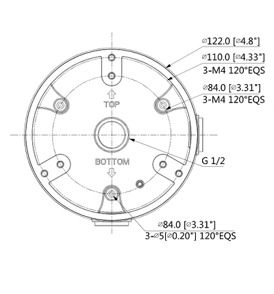 DAHUA PFA137 - Caja de conexiones compatible con series / T3A / HDW8 / HDW7 / H dBW4 / SD22 / D3A / H dBW6 - Image 3