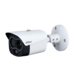 DAHUA DHI-TPC-BF1241-B7F8-DW-S8 Mini cámara tipo bala IP térmica de 4MP/ con IA: detección de calor, clasificación de personas/vehículos/ detección de humo/ Fusión de imagen dual, PoE, IP67,/ rango de medición de –20°C a +550°C /