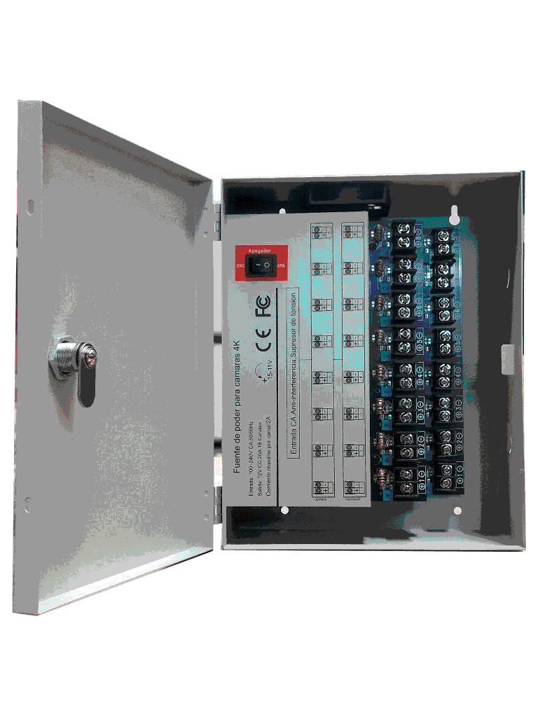 SAXXON PSU1220D16H- Fuente de Poder Profesional de 11 a 15 vcd/ 20 Amperes/ Para 16 Camaras Hasta 4k/ 1.25 Amperes por Canal/ Protección contra Sobrecargas/ Filtro de Ruido por Canal/ Uso rudo/ - Image 3