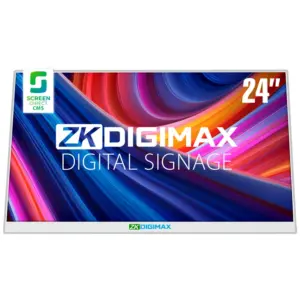 ZKDIGIMAX DG03A1D24 – Pantalla LCD de 24" para Mostrador o Escritorio, Resolución Full HD, Android 11, Brillo de 500 nits, Vida útil de 30,000 h, Ideal para Publicidad Digital