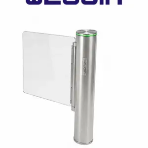 WEJOIN WJTBH301BL - Puerta de Cortesia Abatible Bidireccional, Para Alto Flujo, 3 Millones de Ciclos, 25 - 35 Aperturas por Minuto Aleta de Acrílico, Compatible con Cualquier Control de Acceso