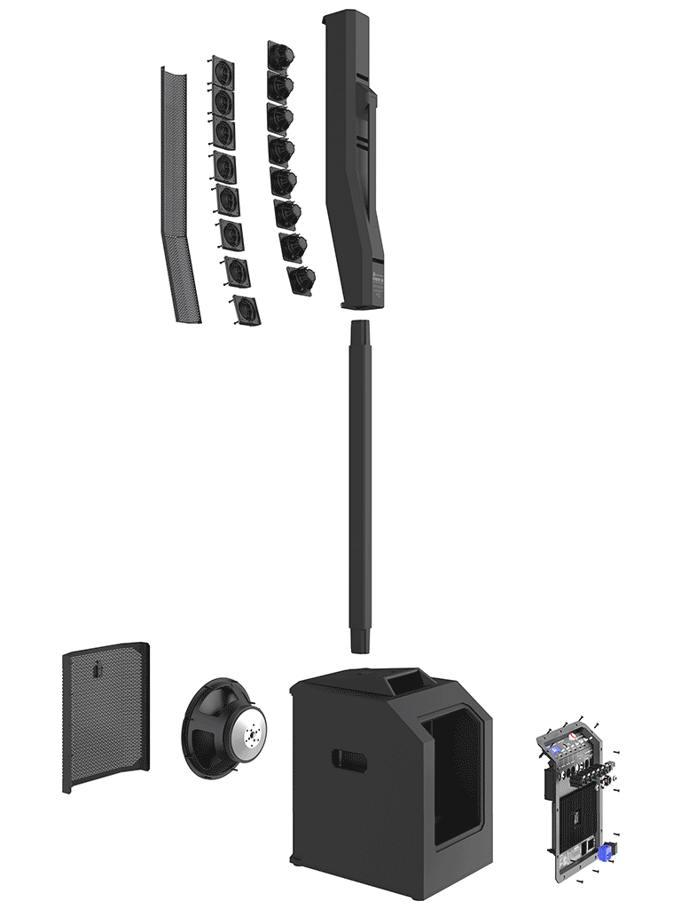ElectroVoice M_EVOLVE50M - Sistema de Altavoz Portatil Amplificado 8CH / Bluetooth / Columna 8x3.5" / Subwoofer 12" / Negro - Image 6