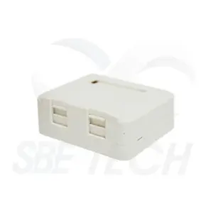 SBE TECH  SBE-ROSETA2P, Roseta hueca de 2 puertos con ventanas para jack KEYSTONE