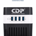 CDP RU-AVR604- Regulador de Voltaje / Supresión de Picos / 600VA / 300W / 4 Puertos USB para Carga de 2.1A Max / 4 Salidas Reguladas / Indicadores Led / Diseño Compacto