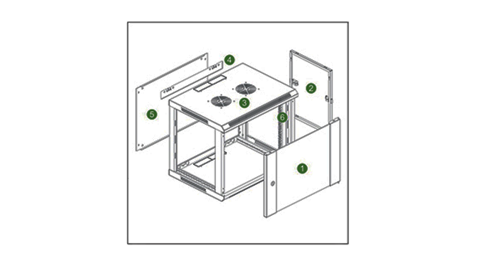 SAXXON SA661201 - Gabinete de pared de 12 UR, fijo, capacidad de carga de 60 Kg. Dimensiones: 60x60x63.5 cm. - Image 2