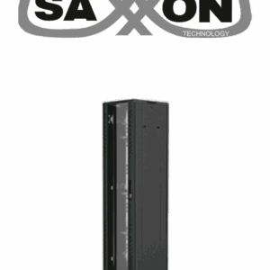 SAXXON SXR37U6637S - Gabinete de Piso color Negro / 37UR / Puerta de Vidrio Templado / Alto 180 cm / Ancho 60 cm / Profundidad 60 cm / Incluye Base con 2 Ventiladores 110V