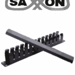 SAXXON SXORGNET24P - Organizador de cables horizontal con tapa para rack de19" / 1U / 24 posiciones / Color Negro /  Tapa y Base Metálica