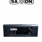 SAXXON SXR4U5404A - Gabinete de Pared Negro / 4 UR / Puerta de Vidrio Templado / Alto 28 cm / Ancho 53 cm / Profundidad 40 cm / Ideal para Grabadores de CCTV