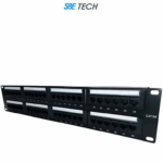 SBE TECH SBE-2202-48P - Panel de parcheo categoría 5e con 48 puertos e incluye etiquetas en frente y parte trasera