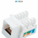 SBE TECH 2302WT- Módulo jack keystone RJ45, 8 hilos, CAT 5e, compatible con calibres AWG 22-26, color blanco