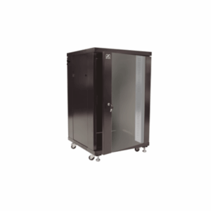 SBE TECH SBE-GNL24URPPC - Gabinete de 24 UR / Color negro / Puerta de Cristal templado / Ancho 60cm / Profundo 100cm / Altura 118cm