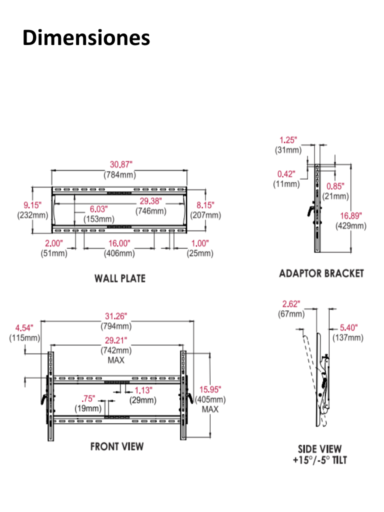BOSCH V_ST650 - Soporte para montaje en pared de monitor LCD de 32 a 60 pulgadas - Image 4