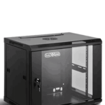 SAXXON SXR12U5412A - Gabinete de Pared Negro / 12UR / Puerta de Vidrio Templado / Alto 60 cm / Ancho 53 cm / Profundidad 40 cm