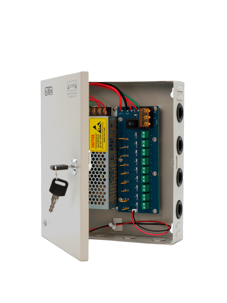 SAXXON SX10A9CH - Fuente de Poder Profesional 12 VCD / 10 Amperes / 9 Canales / 1.1 Amperes por Canal / Protección contra Sobrecargas / Led Indicador de Funcionamiento - Image 3