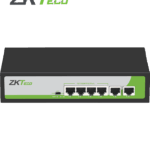ZKTECO PE04255C -Switch de 4 Puertos Fast Ethernet PoE AF - AT / 2 Puertos RJ45 10/100 / Soporta hasta 250 mts sobre UTP CAT 6 / Protección Contra Descargas / NO Administrable