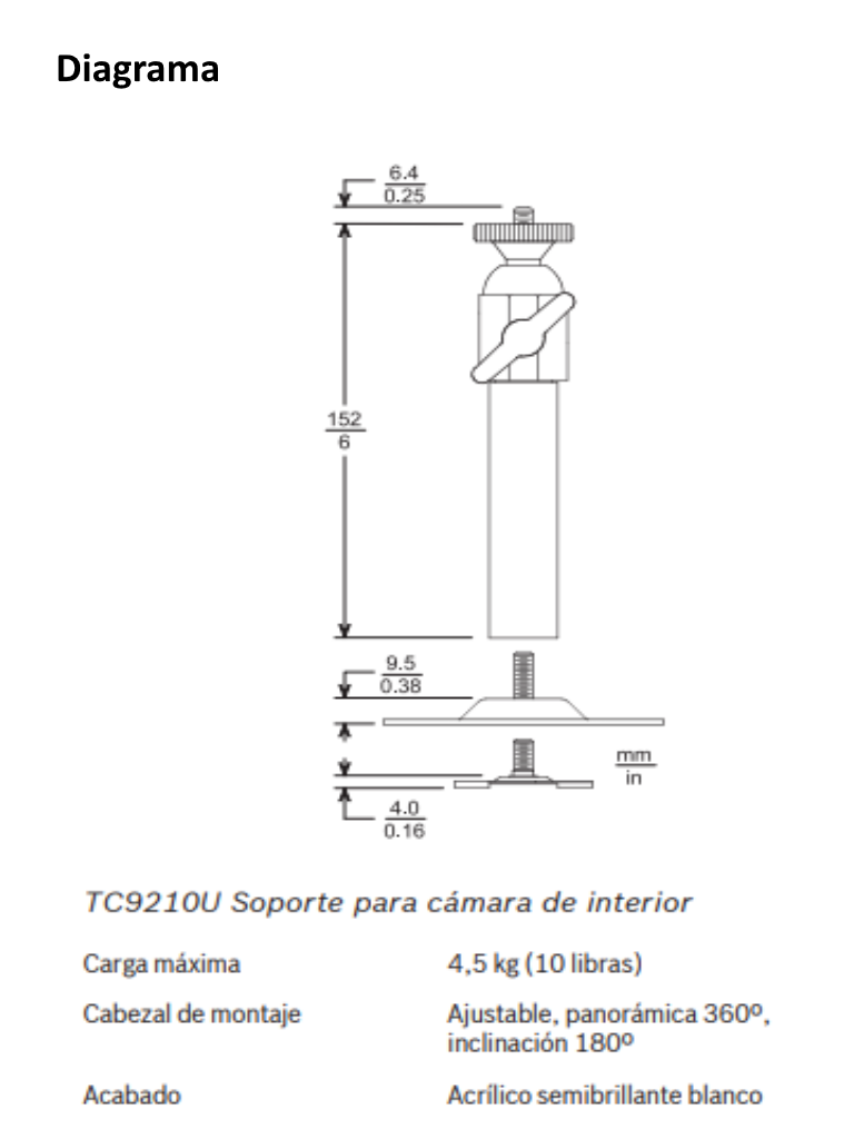 BOSCH V_TC9210U - Brazo de montaje para camara profesional / FUNION De pared interior / COOR Blanco - Image 2