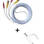 TCE-BNC10WLMG5-Paquete de Cable Siamés Armado Blanco de 10 Metros con Bolsa de 50 Grapas de Pared Blancas de 5mm