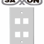 SAXXON A1754A - Placa de pared / Vertical / 4 Puertos tipo keystone / Color blanco