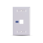 SAXXON A1751E - Placa de pared / Vertical / 1 Puerto tipo keystone / Color blanco / Con etiquetas
