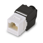 SAXXON M242C5 - Modulo jack keystone RJ45 / Armado sin herramienta / 8 Hilos / CAT 5E / Compatible con calibres AWG 22-26 / Color blanco