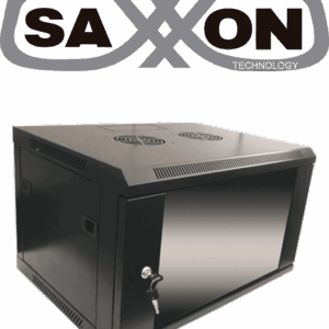 SAXXON SE540601 - Gabinete de pared de 6 UR, fijo, capacidad de carga de 60 Kg. dimensiones 57x45x37 cm.