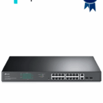 TP-LINK TL-SG1218MPE - Switch JetStream con 16 puertos 10/100/1000Mbps y soporte PoE af/at, además de 2 puertos SFP con una capacidad total de hasta 192W.