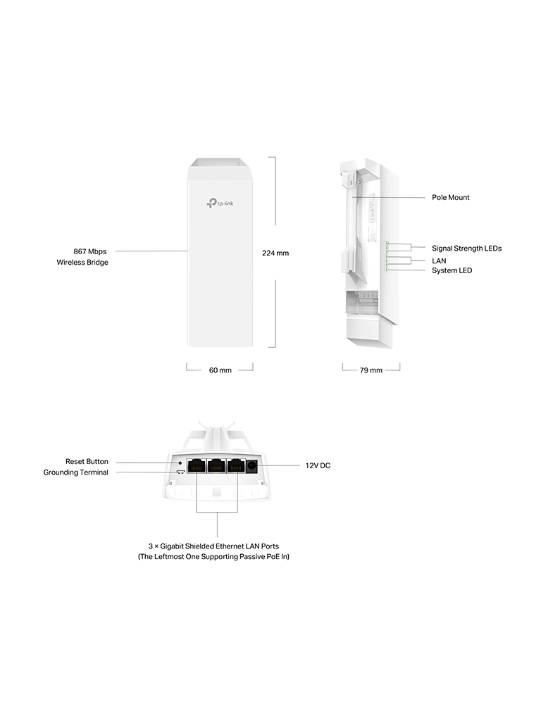 TP-LINK EAP215-Bridge KIT - Punto de acceso Wi-Fi Exterior/ Bridge Omada de 5Km de Alcance/ - Image 4