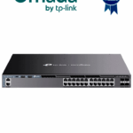 TP-LINK SG6428XHP - Switch Omada L3 Stackable de 24 puertos POE+ Gigabit y 4 puertos SFP+ 10G , 700W , Stacking físico , Funciones L3 Enterprise. RIP, OSPF, ECMP, VRRP, PIM-DM, DHCP Server/Relay , Alta disponibilidad , VRRP y ERPS , Interfaz WEB , CLI.