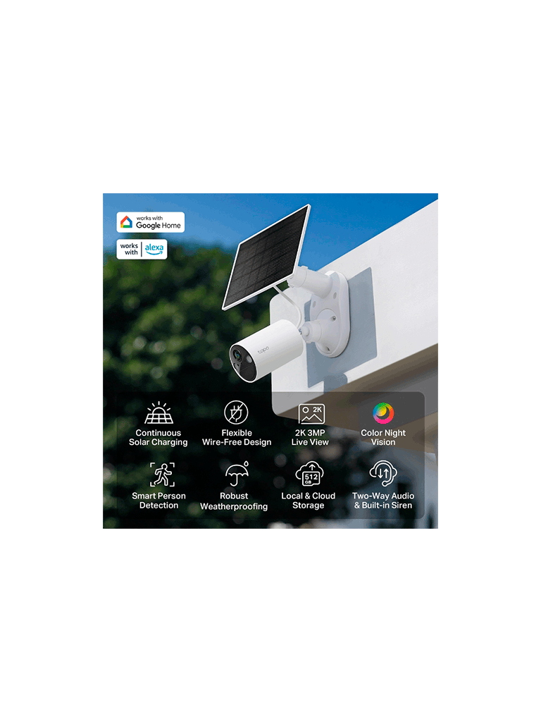 Tapo C410 KIT Cámara de Vigilancia Wi-Fi Solar con Vista 3MP QHD y Detección IA Avanzada gratuita, Grabación de Vídeo 2K QHD, Alimentación Ininterrumpida. IP66. - Image 3
