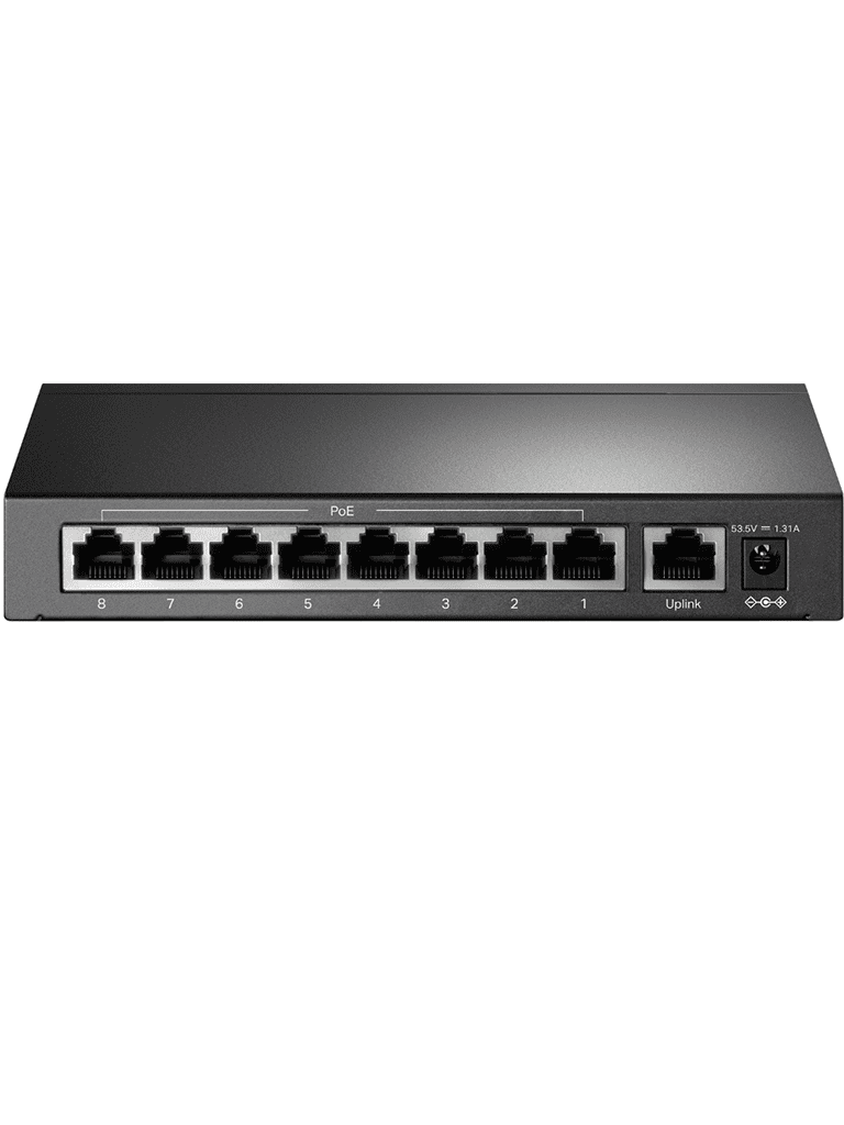 TP-LINK TL-SF1009P - Switch PoE no administrable con 9 puertos Fast Ethernet, incluidos 8 puertos PoE AF y AT. Ofrece un presupuesto PoE de hasta 65W y soporta modo extendido para conexiones de hasta 250 metros. - Image 2